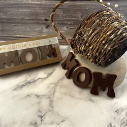 Milk chocolate MOM letters loose and packaged