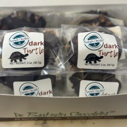 Case of dark chocolate turtles