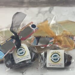 little bags of chocolate with eclipse sunglasses